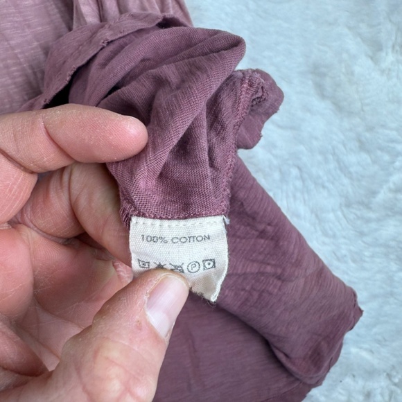 Magnolia Pearl Women's Shirt Distressed Ombre Tunic Top Short Sleeve Pink OSFM - Picture 6 of 9